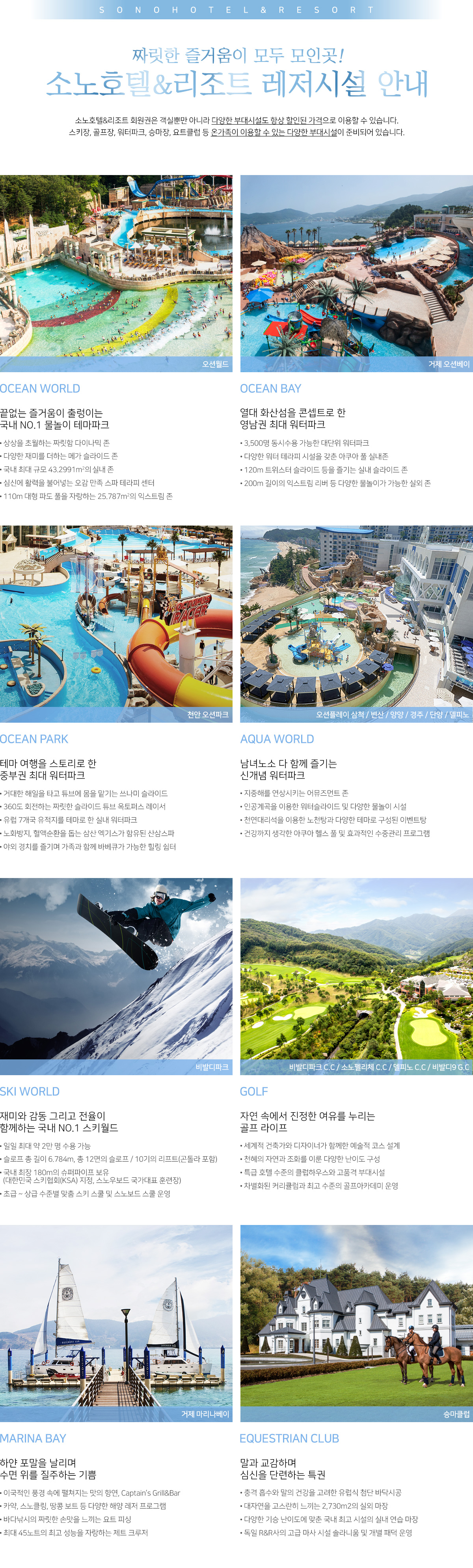 대명리조트 레저시설